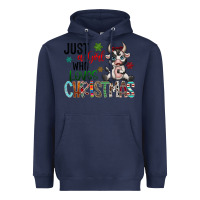 Navy just a girl who loves christmas Heavyweight Hoodie - CowhideDigitalArt