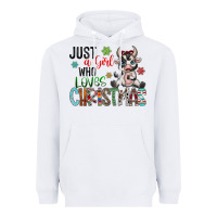 White just a girl who loves christmas Heavyweight Hoodie - CowhideDigitalArt