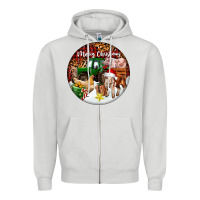 Dove Grey Merry Christmas Farm Animals Zipper Hoodie - FaDigitalArtStudio