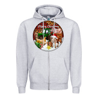 Heather Grey Merry Christmas Farm Animals Zipper Hoodie - FaDigitalArtStudio
