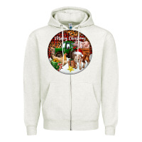 Oatmeal Heather Merry Christmas Farm Animals Zipper Hoodie - FaDigitalArtStudio