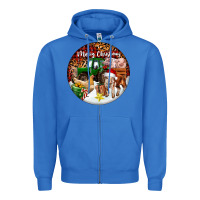 True Royal Merry Christmas Farm Animals Zipper Hoodie - FaDigitalArtStudio