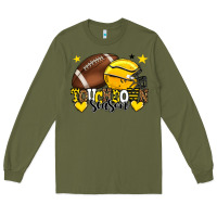 Army Green Touchdown season American Football yellow team Long Sleeve Tee - HowdyJamesFarm
