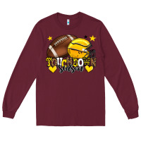 Burgundy Touchdown season American Football yellow team Long Sleeve Tee - HowdyJamesFarm