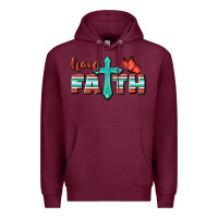 Burgundy Have Faith Premium Hoodie - BundleAndBundleShop