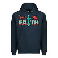 Navy Have Faith Premium Hoodie - BundleAndBundleShop
