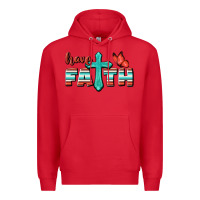 Red Have Faith Premium Hoodie - BundleAndBundleShop