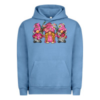 Pigment Pebble Blue breast cancer gnome Urban Hoodie - BarkalooDesign