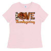 Bubblegum Pink love thanksgiving with turkey bbs Ladies Tee - BundleAndBundleShop