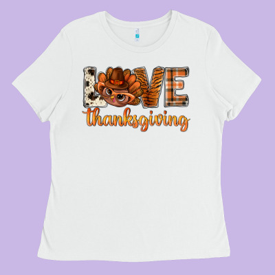 Love Thanksgiving With Turkey Bbs Ladies Tee Designed By Bundleandbundleshop