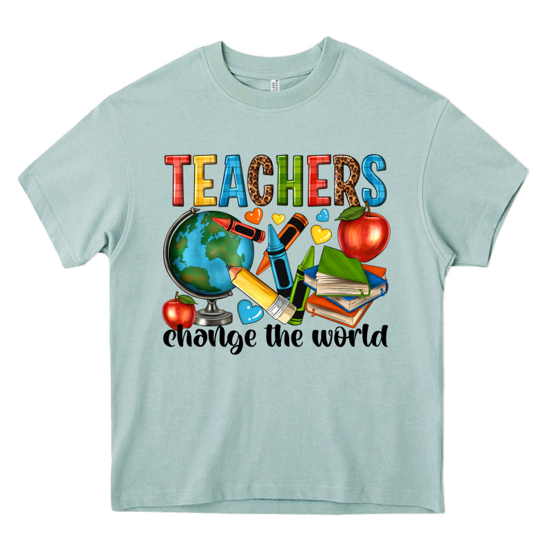 Teachers Change The World Heavy Core Tee by NancyCooperArtShop | Teevron