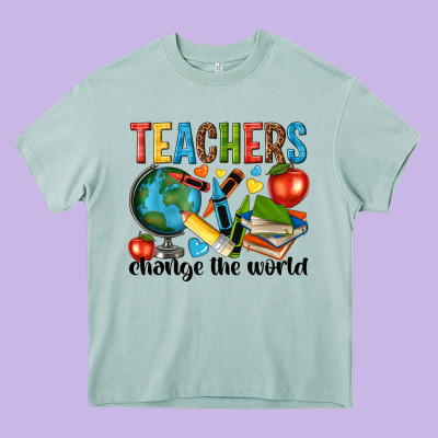 Teachers Change The World Heavy Core Tee Designed By Nancycooperartshop