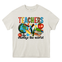 Cream teachers change the world Heavy Core Tee - NancyCooperArtShop