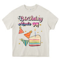 Cream birthday mode on Heavy Core Tee - JahusDesignShop