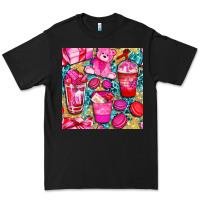 Black valentines day with love coffee cups  seamless pattern bbs Premium Tee - BundleAndBundleShop