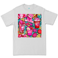Dove Grey valentines day with love coffee cups  seamless pattern bbs Premium Tee - BundleAndBundleShop