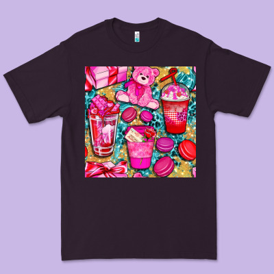 Valentines Day With Love Coffee Cups  Seamless Pattern Bbs Premium Tee Designed By Bundleandbundleshop