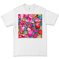 White valentines day with love coffee cups  seamless pattern bbs Premium Tee - BundleAndBundleShop