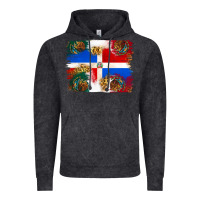 Vintage Black Mexican and Puerto Rico Flag Vintage Hoodie - texasbilliewilder