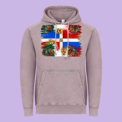 Mexican And Puerto Rico Flag Vintage Hoodie Designed By Texasbilliewilder