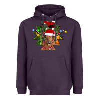 Plum longhorn Aztec Christmas Heavyweight Hoodie - CowhideDigitalArt