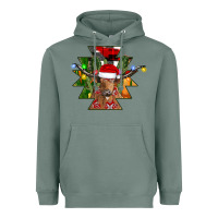 Sage longhorn Aztec Christmas Heavyweight Hoodie - CowhideDigitalArt