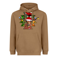Toasted Coconut longhorn Aztec Christmas Heavyweight Hoodie - CowhideDigitalArt