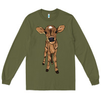 Army Green Baby cow Long Sleeve Tee - HowdyJamesFarm