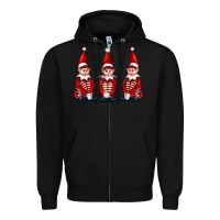 Black Christmas Elfs Zipper Hoodie - FaDigitalArtStudio