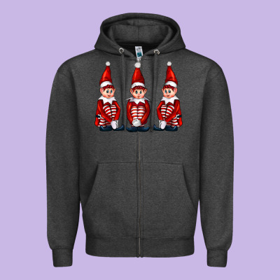 Christmas Elfs Zipper Hoodie Designed By Fadigitalartstudio