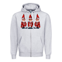 Heather Grey Christmas Elfs Zipper Hoodie - FaDigitalArtStudio