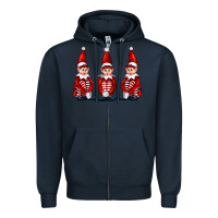 Navy Christmas Elfs Zipper Hoodie - FaDigitalArtStudio