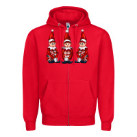 Red Christmas Elfs Zipper Hoodie - FaDigitalArtStudio
