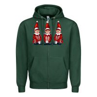 Sports Green Christmas Elfs Zipper Hoodie - FaDigitalArtStudio