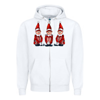 White Christmas Elfs Zipper Hoodie - FaDigitalArtStudio