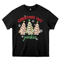 Black christmas tree junkie Heavy Core Tee - MaliasSmallBusiness