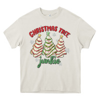 Cream christmas tree junkie Heavy Core Tee - MaliasSmallBusiness