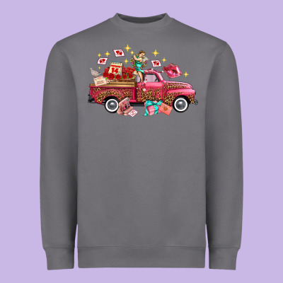 Western Valentines Day Truck Photography Love Side Heavyweight Sweatshirt Designed By Fadigitalartstudio