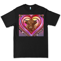 Black highland cow valentine's day Premium Tee - RanaPortraitStore