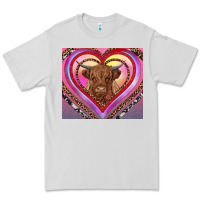 Dove Grey highland cow valentine's day Premium Tee - RanaPortraitStore
