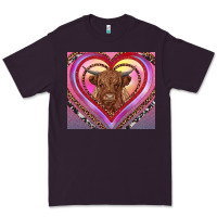 Plum highland cow valentine's day Premium Tee - RanaPortraitStore