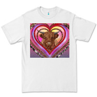 White highland cow valentine's day Premium Tee - RanaPortraitStore
