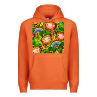 Carrot St. Patrick's dwarf seamless pattern digital paper Premium Hoodie - BundleAndBundleShop