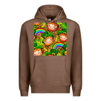 Chestnut St. Patrick's dwarf seamless pattern digital paper Premium Hoodie - BundleAndBundleShop