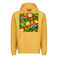 Mustard St. Patrick's dwarf seamless pattern digital paper Premium Hoodie - BundleAndBundleShop
