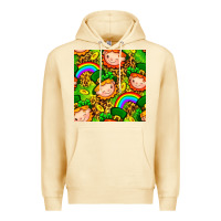 Pina Colada St. Patrick's dwarf seamless pattern digital paper Premium Hoodie - BundleAndBundleShop