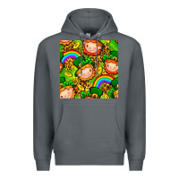 Rock St. Patrick's dwarf seamless pattern digital paper Premium Hoodie - BundleAndBundleShop