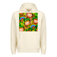 Sandshell St. Patrick's dwarf seamless pattern digital paper Premium Hoodie - BundleAndBundleShop