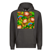 Smoke St. Patrick's dwarf seamless pattern digital paper Premium Hoodie - BundleAndBundleShop