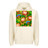 Tofu St. Patrick's dwarf seamless pattern digital paper Premium Hoodie - BundleAndBundleShop